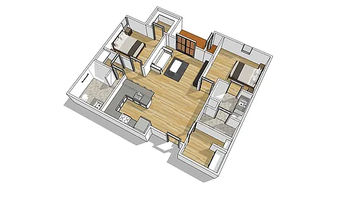 Floor plan 2 Bedroom, 2 Bath
