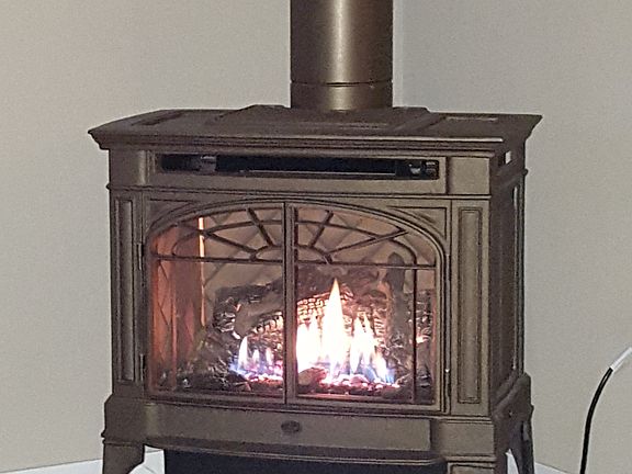 gas log burning stove 
