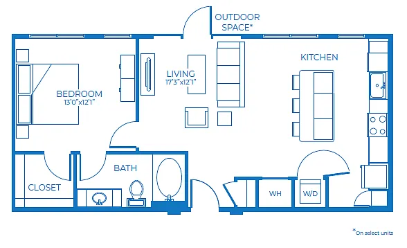 Floor plan A3 | 1 Bed | 1 Bath