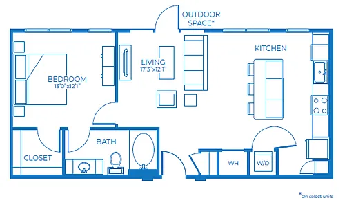 Floor plan A3 | 1 Bed | 1 Bath