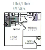 Floor plan 474 SqFt