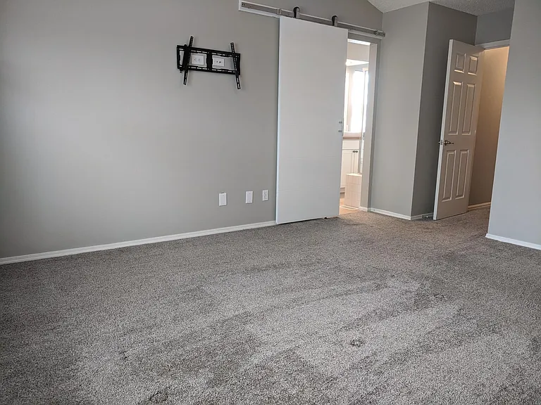 Hook up for TV, barn door for master bath