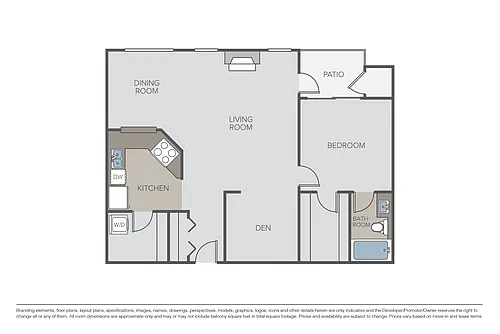 Floor plan Bayfront + Den