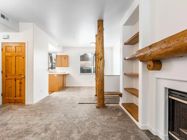Living room with Gas Fireplace and Entryway