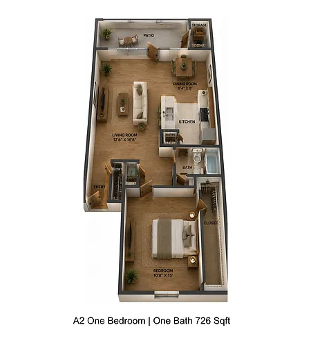 Floor plan 1 bedroom 1 bathroom