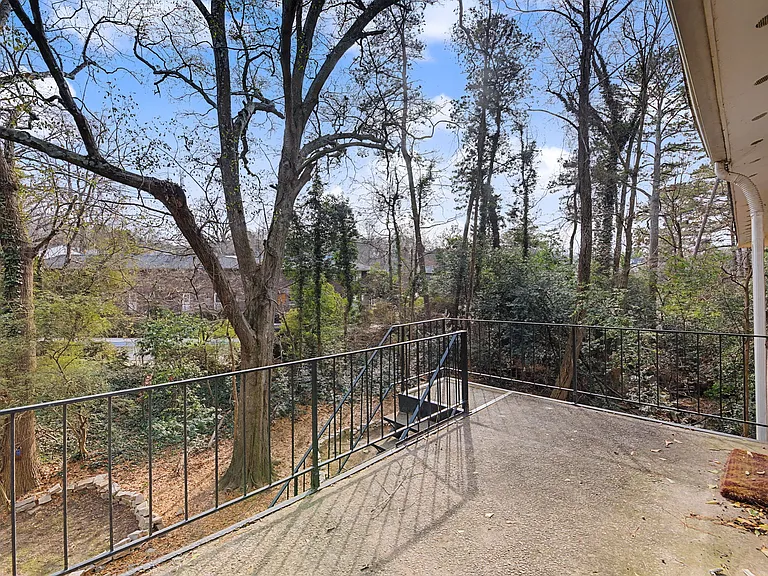 463 Back Porch View into natural Wooded View