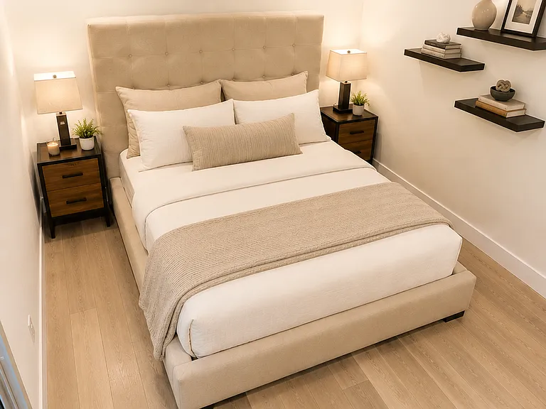 Primary suite with en-suite bath and patio access