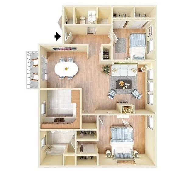 Floor plan 2X2 V
