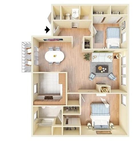 Floor plan 2X2 V