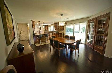 Dining room and walk-in wine closet