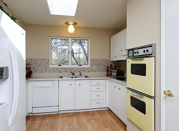 Kitchen with skylight is very inviting.