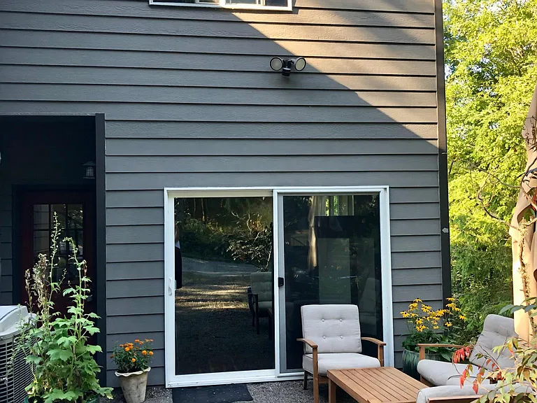 Front entrance of separate rental (currently a very quiet office)