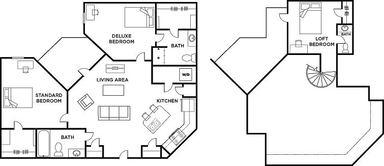 Layout - 2 bed 2.5 bath loft fully furnished