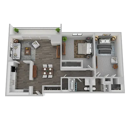 Floor plan Two Bedroom Deluxe