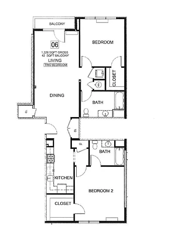 Floor plan Two Bedroom