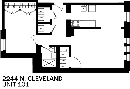 Floor plan 1bd/1b 101