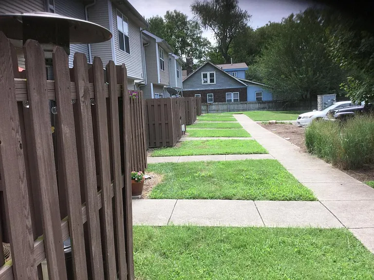 Grassy area in rear of units