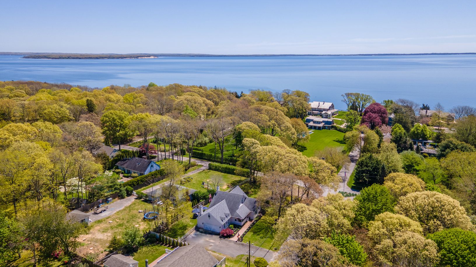  Aerial View of Home to the Peconic Bay