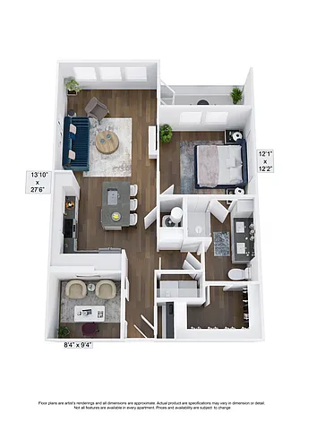 Floor plan Respectfully | 1 Bed | 1 Bath