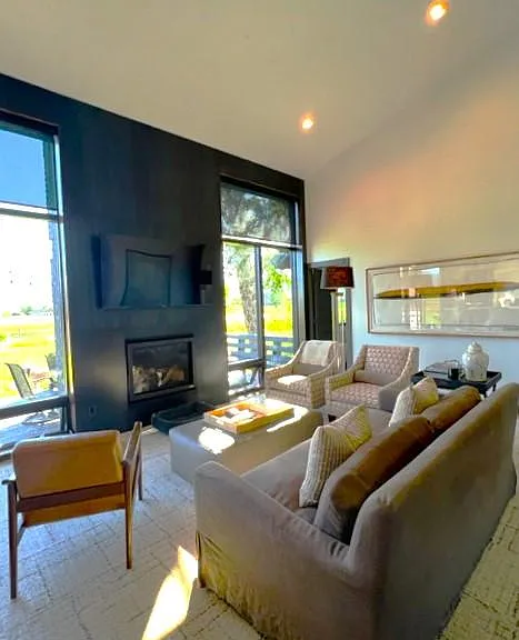 Living room with Teton views