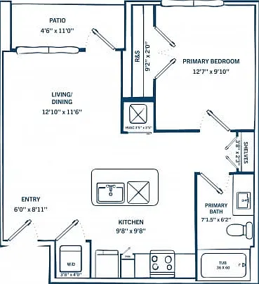 E2B | 1 bed 1 bath | 702 sq ft E2B | 1 bed 1 bath | 702 sq ft