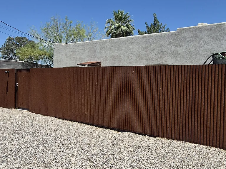 Outside fence with locking door