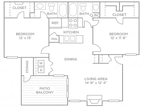 Floor plan Two Bedroom Premiere Terrace