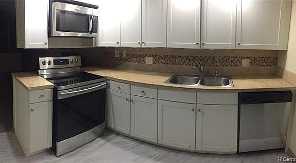 Kitchen with new stove/oven, microwave hood and dishwasher