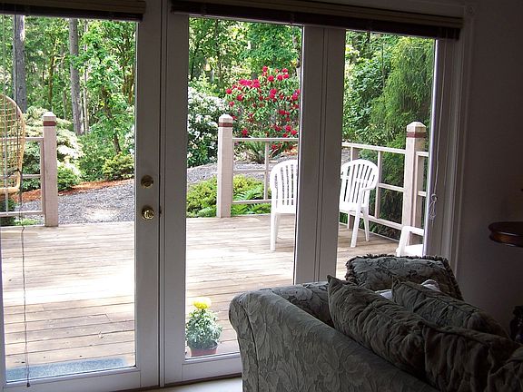 family room open to large deck 