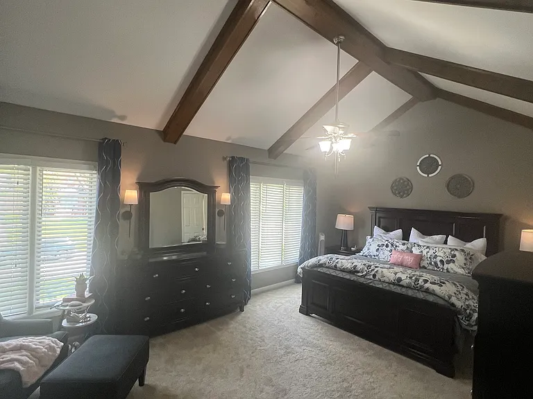 Primary bedroom with sitting area