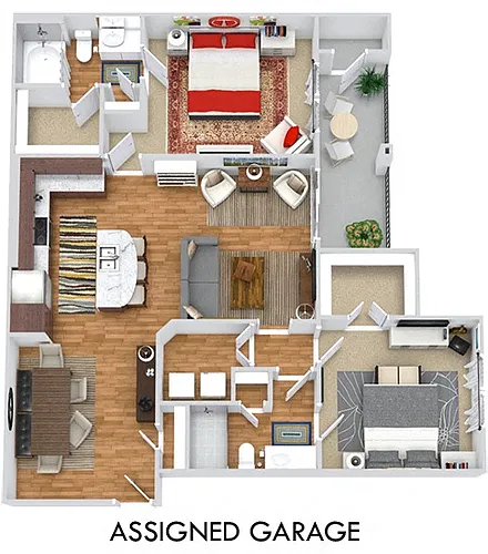 Floor plan The Topaz with Assigned Garage