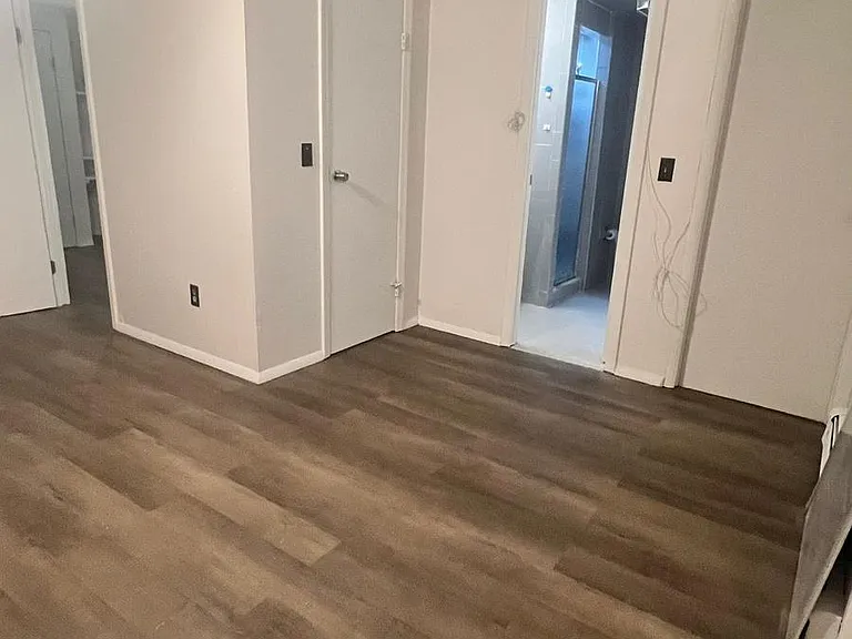 Living room and bathroom door