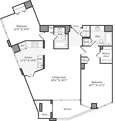 Floor plan 2 Bedrooms A