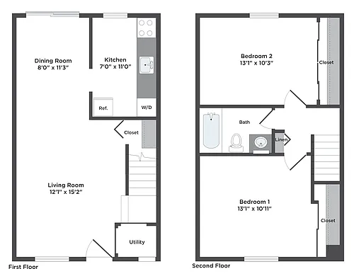 Floor plan Two Bedroom