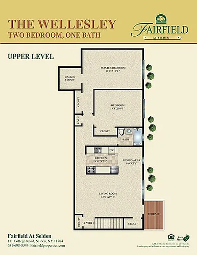 Floor plan Two Bedroom - The Wellesley