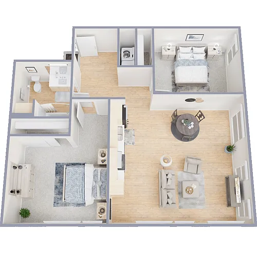 Floor plan 2 Bed 1 Bath