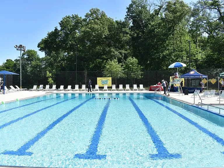 The pool is located within a 5-minute walk from the house.