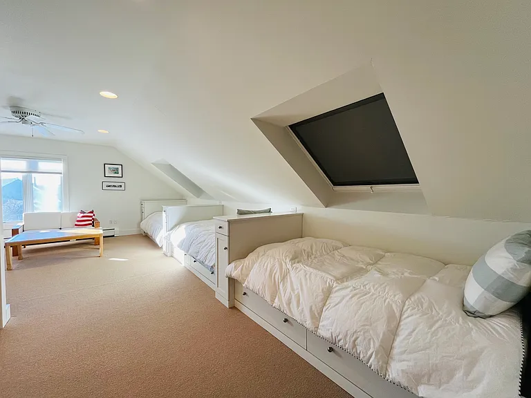 Three twin beds on third floor