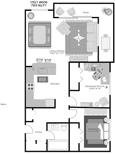 Floor plan Two Bedroom-East