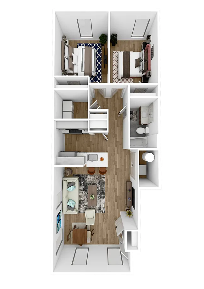 Floor plan 2 Bed 1 Bath