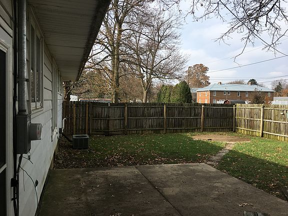 Back yard partially fenced 