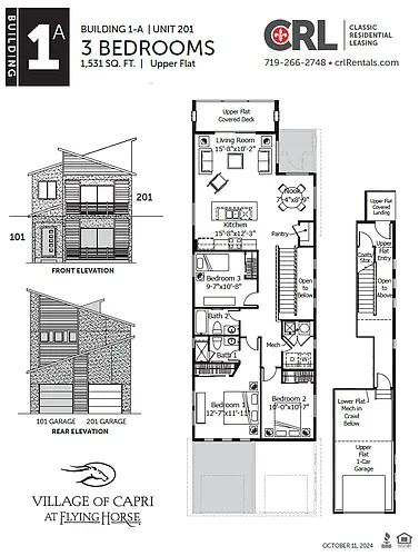 Floor plan Building 1 - Upper 3 bedroom