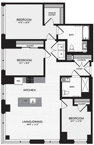 Floor plan 3 Bed/2 Bath