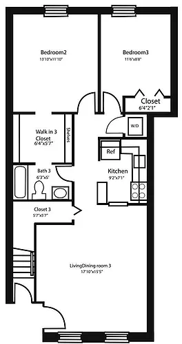 Floor plan Two Bedroom