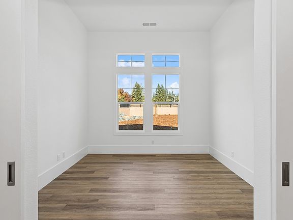 Private home office with double barn doors