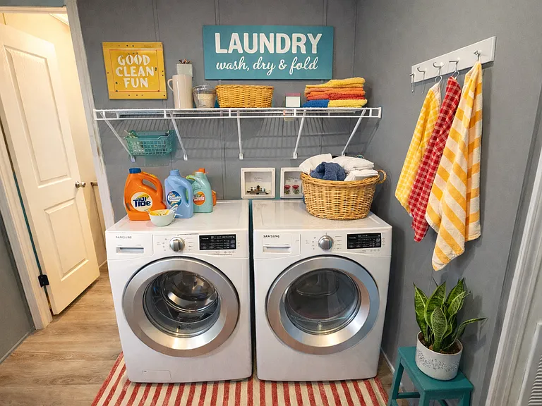 Staged Laundry Area