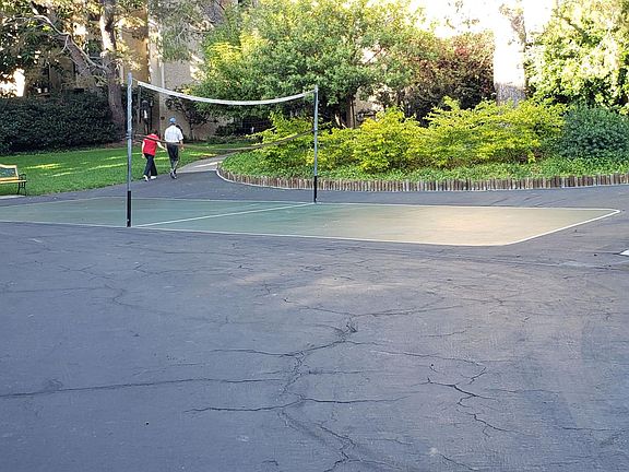 Sports courts, walkways and lush greenbelts