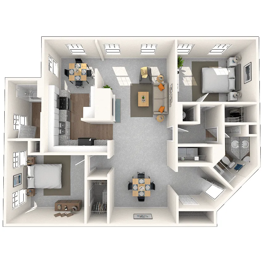 Floor plan Traditional 2x2 1290 SF