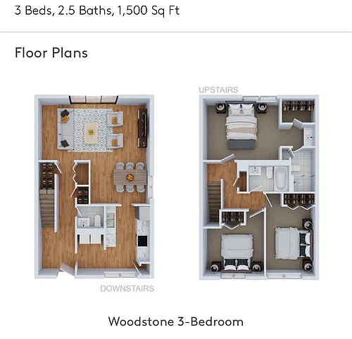 Floor plan 3 Beds 2 Baths