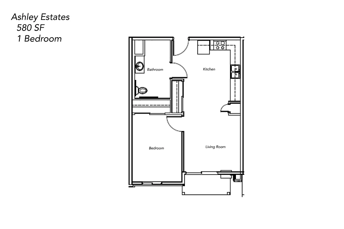 Floor plan One Bedroom Handicap Accessible